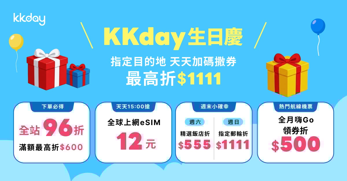 【2026 KKday折扣碼】4月生日慶：全站最高折600、每日必搶整理